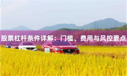 股票杠杆条件详解：门槛、费用与风控要点